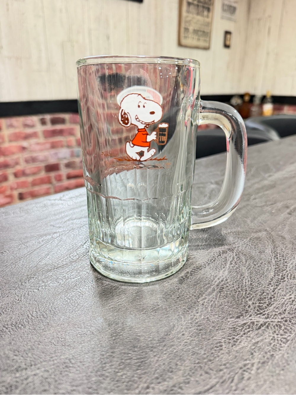 Peanuts Snoopy and A & W Glass Mug 1970s